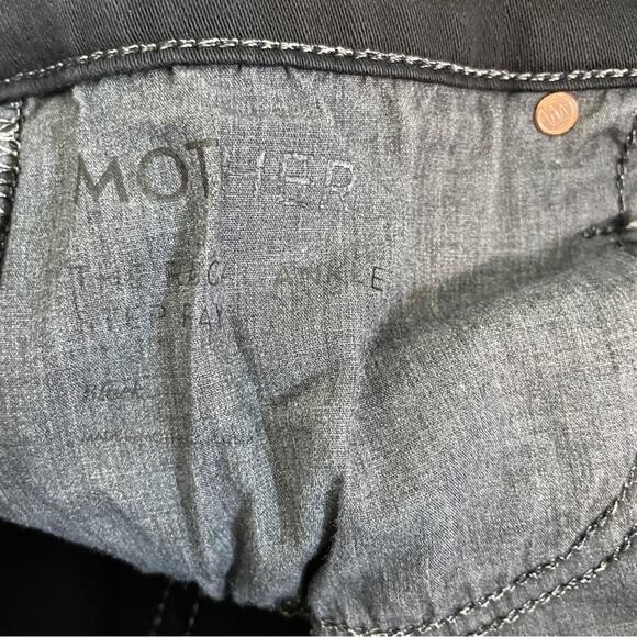 MOTHER The Rascal Ankle Step Fray Black Jeans Sz 30 - Picture 9 of 12